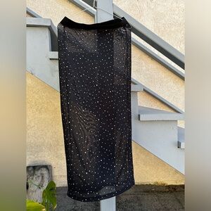 Women’s Black Mesh Iridescent Skirt